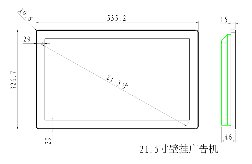 22寸壁掛廣告機 22寸壁掛廣告機